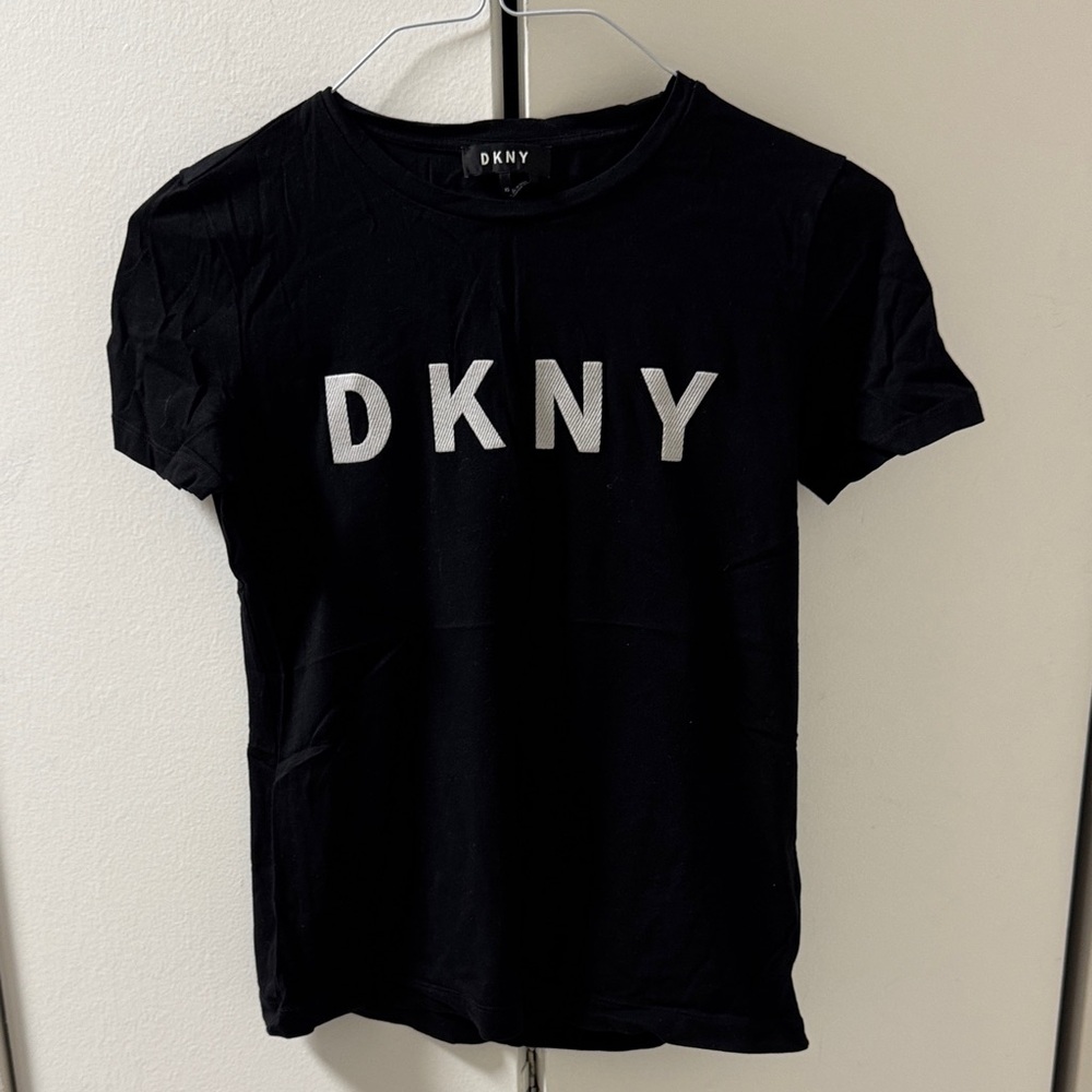 DKNY Black Tee with White Lettering